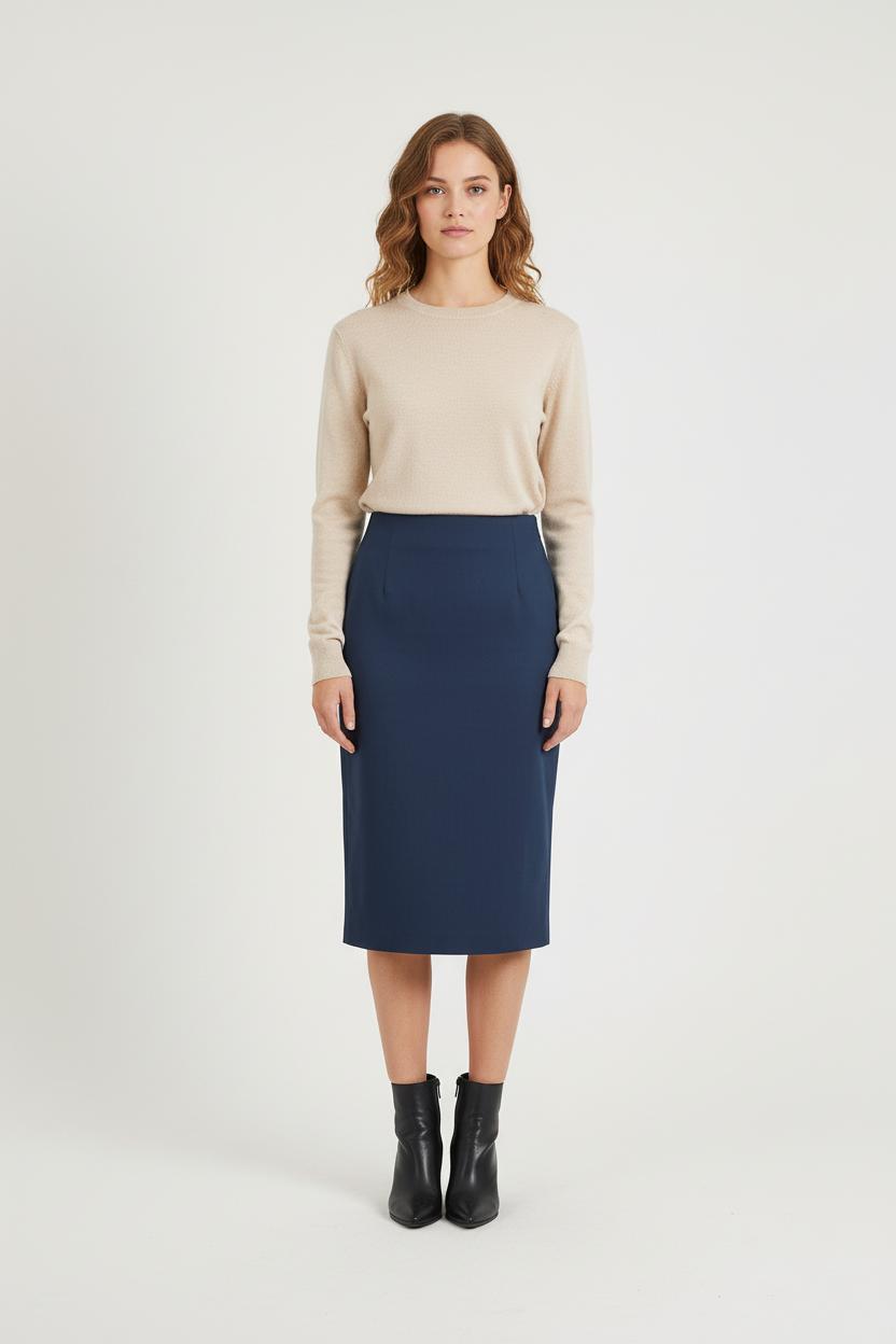 Jupe Crayon Bleue - Taille S/36 de la marque Ines de la Fressange Paris | PARAD76382 - Vendu par Paradigme - Image 1