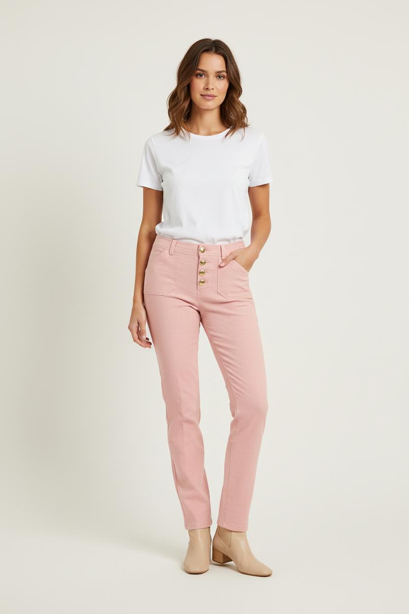 Pantalon Droit Rose - Taille S/36 de la marque Ines de la Fressange Paris | PARAD76384 - Vendu par Paradigme - Image 1