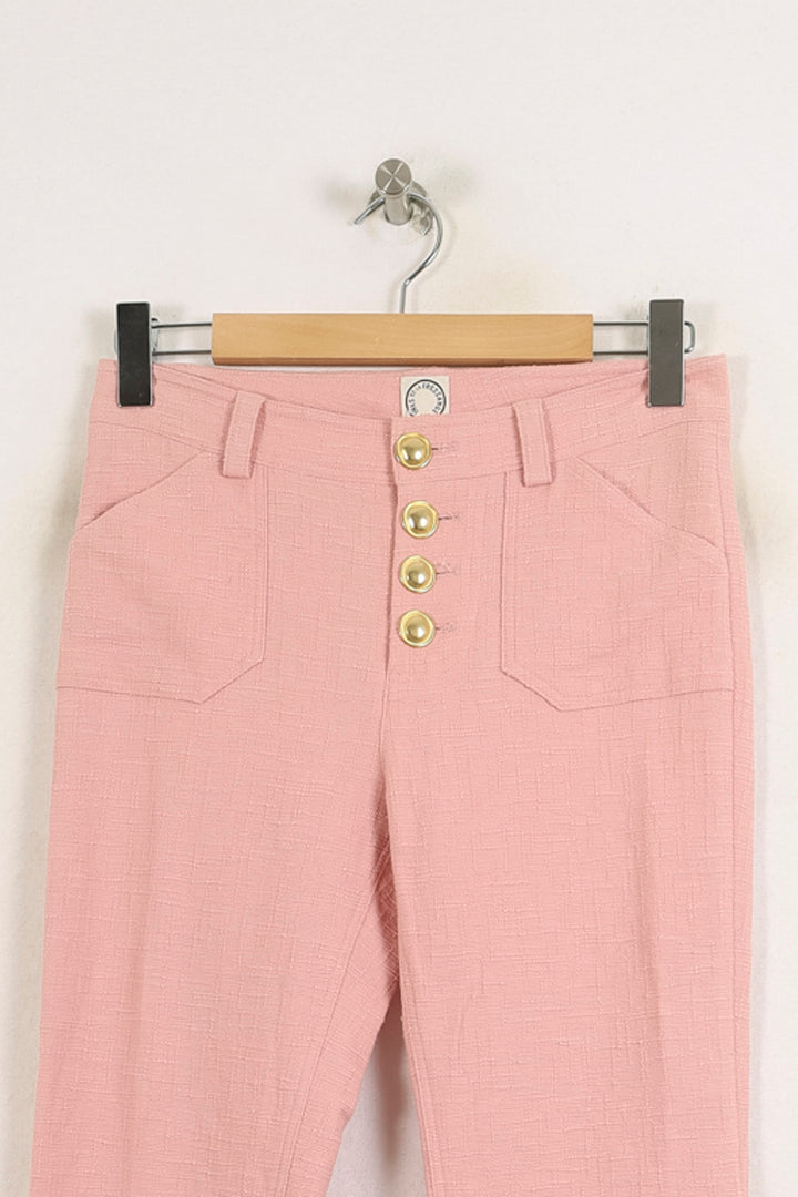 Pantalon Droit Rose - Taille S/36 de la marque Ines de la Fressange Paris | PARAD76384 - Vendu par Paradigme - Image 2