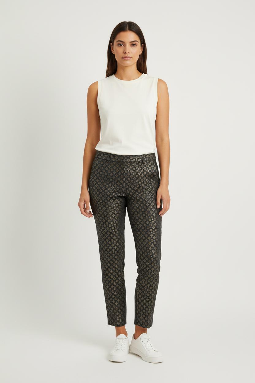 Pantalon Cigarette Bleu et Doré - Taille S/36 de la marque Ines de la Fressange Paris | PARAD76386 - Vendu par Paradigme - Image 1