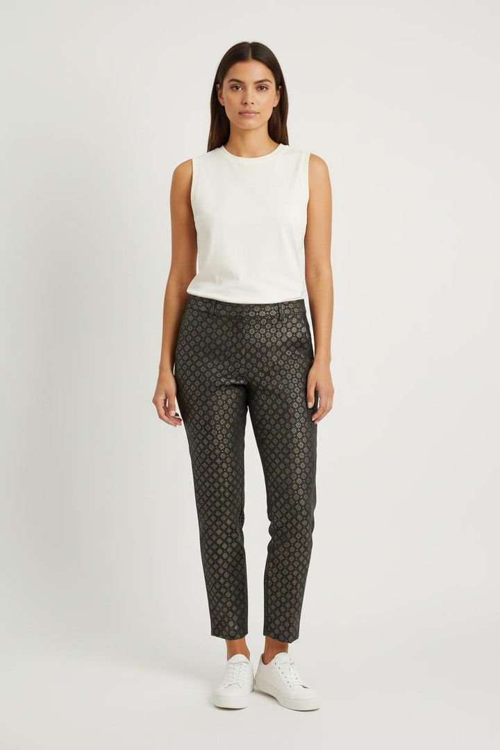 Pantalon Cigarette Bleu et Doré - Taille S/36 de la marque Ines de la Fressange Paris | PARAD76386 - Vendu par Paradigme - Image 1