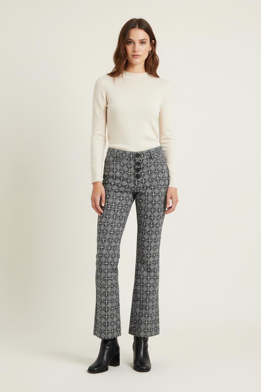 Pantalon Imprimé Noir et Blanc - Taille S/36 de la marque Ines de la Fressange Paris | PARAD76388 - Vendu par Paradigme - Image 1