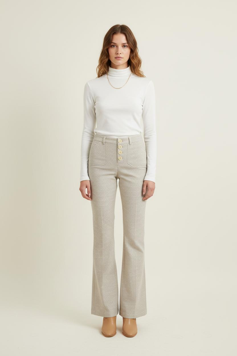 Pantalon Évasé Gris - Taille S/36 de la marque Ines de la Fressange Paris | PARAD76408 - Vendu par Paradigme - Image 1