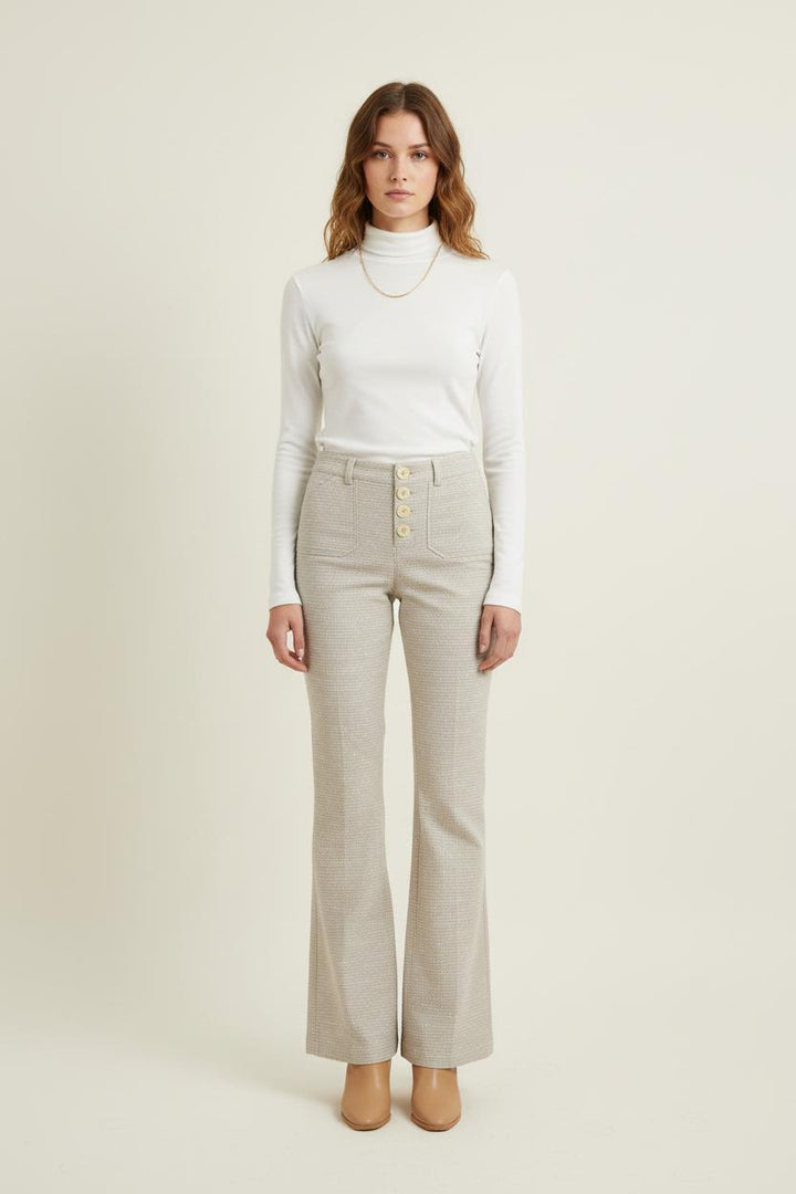 Pantalon Évasé Gris - Taille S/36 de la marque Ines de la Fressange Paris | PARAD76408 - Vendu par Paradigme - Image 1