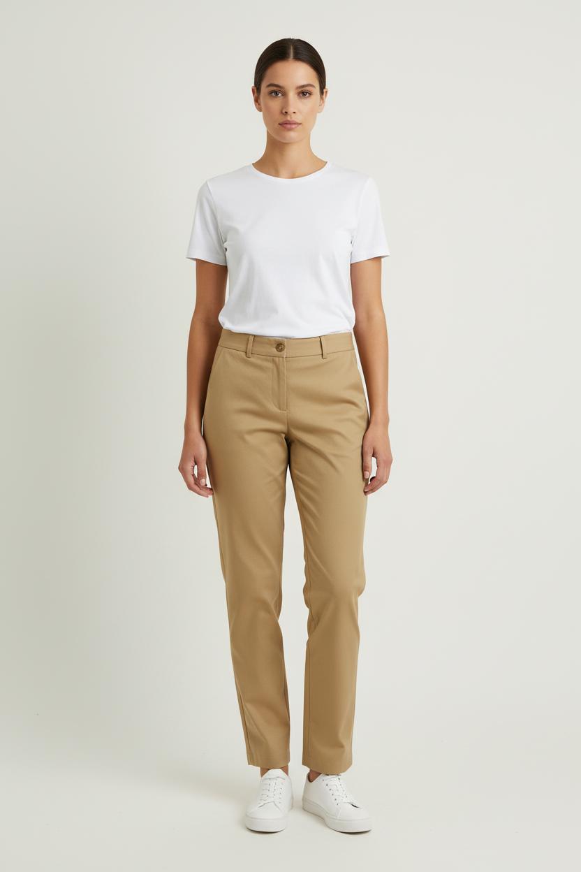Pantalon Droit Beige - Taille S/36 de la marque Ines de la Fressange Paris | PARAD76410 - Vendu par Paradigme - Image 1