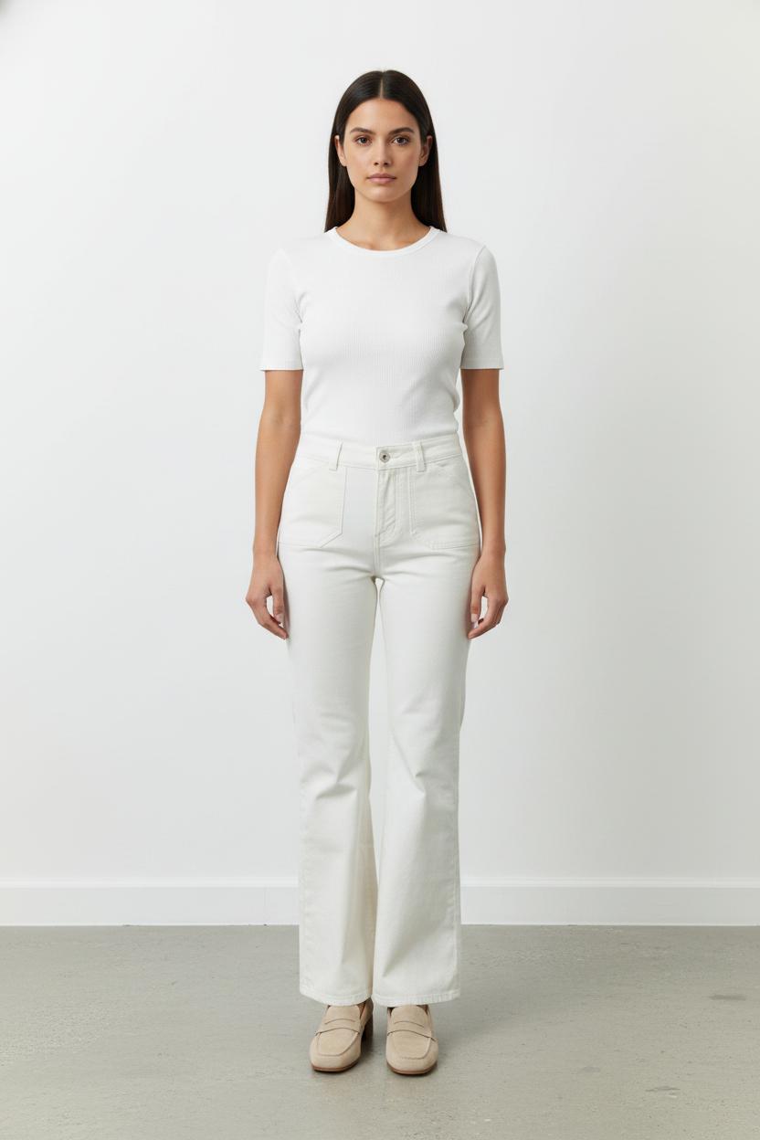 Jean Évasé Blanc - Taille S/36 de la marque Ines de la Fressange Paris | PARAD76413 - Vendu par Paradigme - Image 1