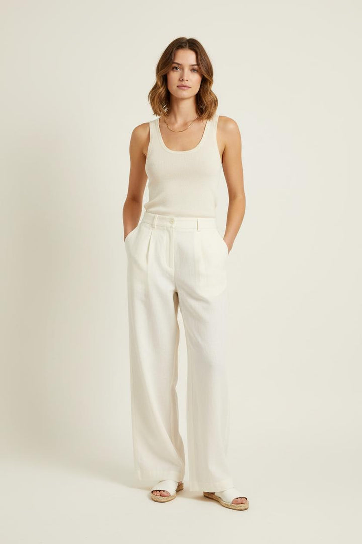 Pantalon Large Blanc - Taille S/36 de la marque Ines de la Fressange Paris | PARAD76415 - Vendu par Paradigme - Image 1