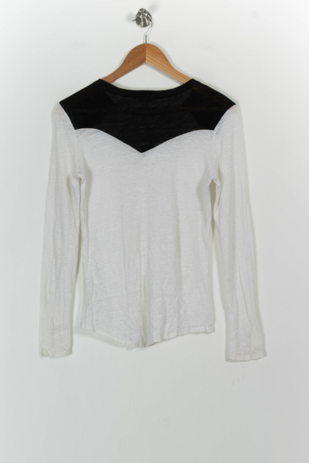 Tee-shirt manches longues Blanc et Noir - Taille S/36 de la marque Claudie Pierlot | PARAD76439 - Vendu par Paradigme - Image 4
