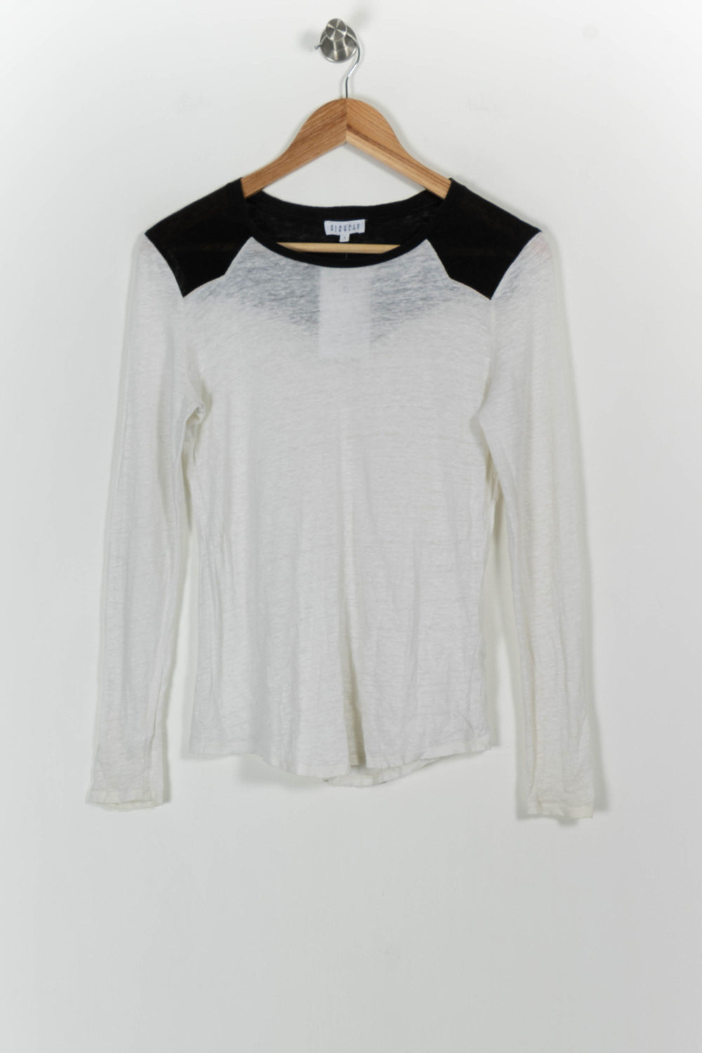 Tee-shirt manches longues Blanc et Noir - Taille S/36 de la marque Claudie Pierlot | PARAD76439 - Vendu par Paradigme - Image 2