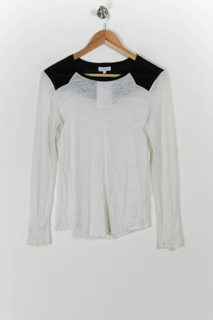 Tee-shirt manches longues Blanc et Noir - Taille S/36 de la marque Claudie Pierlot | PARAD76439 - Vendu par Paradigme - Image 2