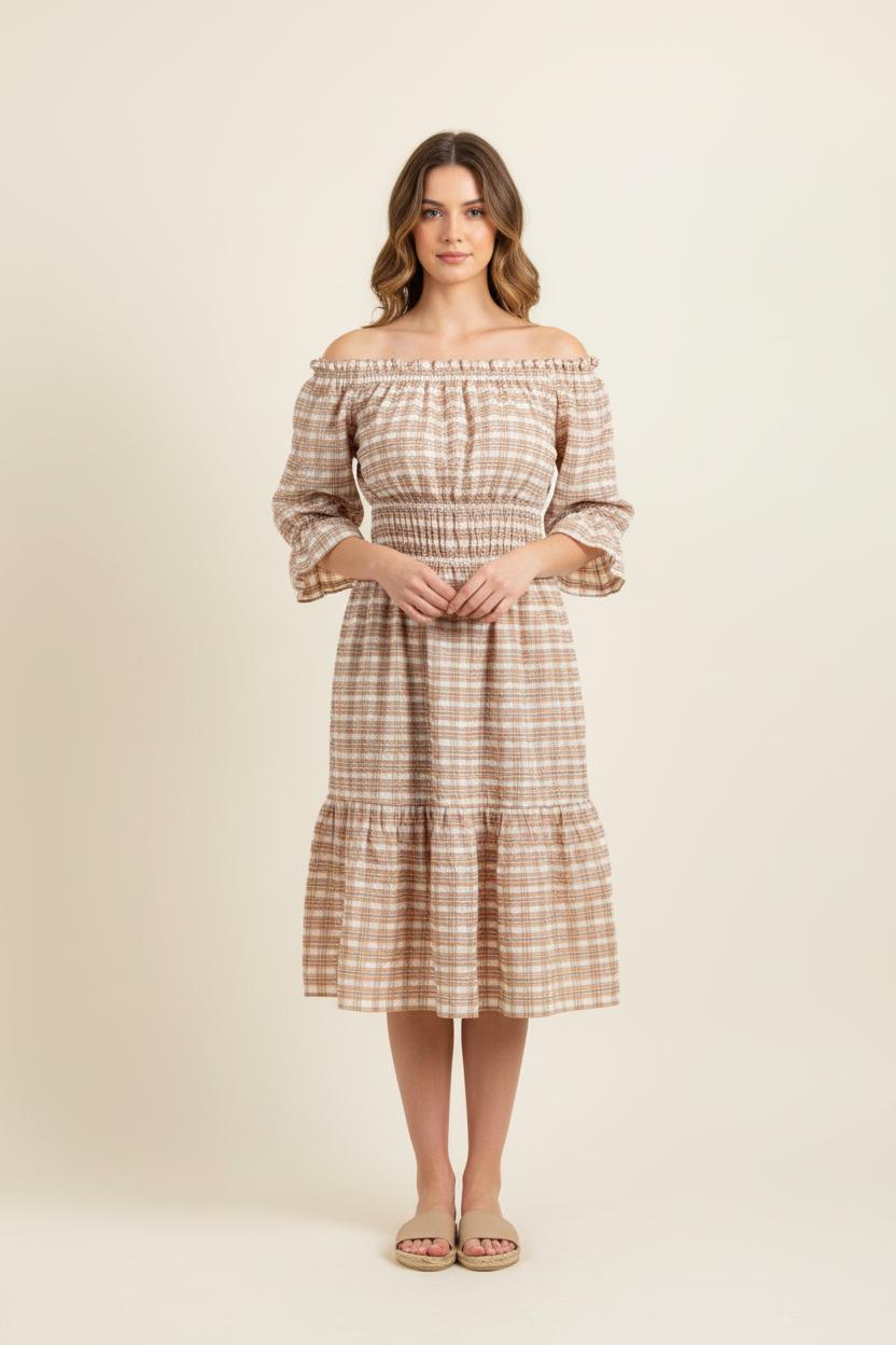 Robe Courte Orange et Blanche - Taille S/36 de la marque Ines de la Fressange Paris | PARAD76475 - Vendu par Paradigme - Image 1