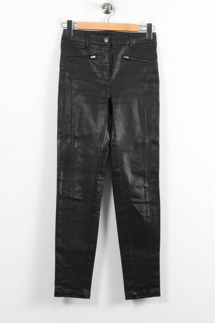 Pantalon Enduit Noir - Taille S/36 de la marque Caroll | PARAD76478 - Vendu par Paradigme - Image 2