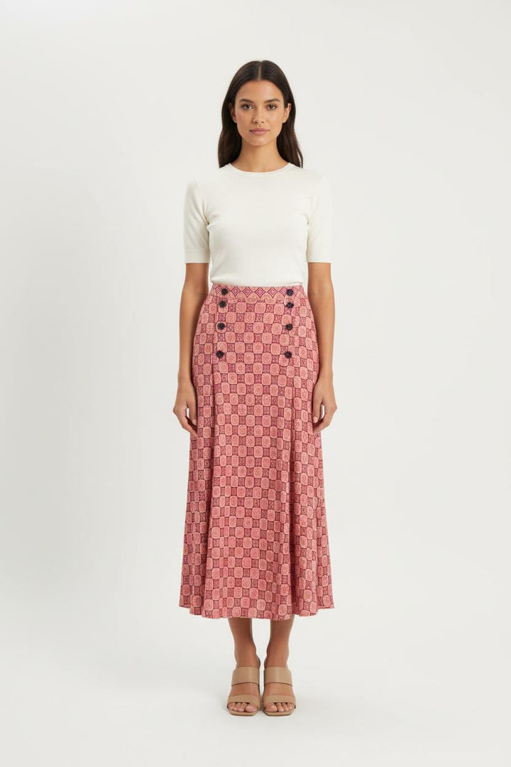 Jupe Longue Rose et Orange - Taille L/40 de la marque Ines de la Fressange Paris | PARAD76482 - Vendu par Paradigme - Image 1