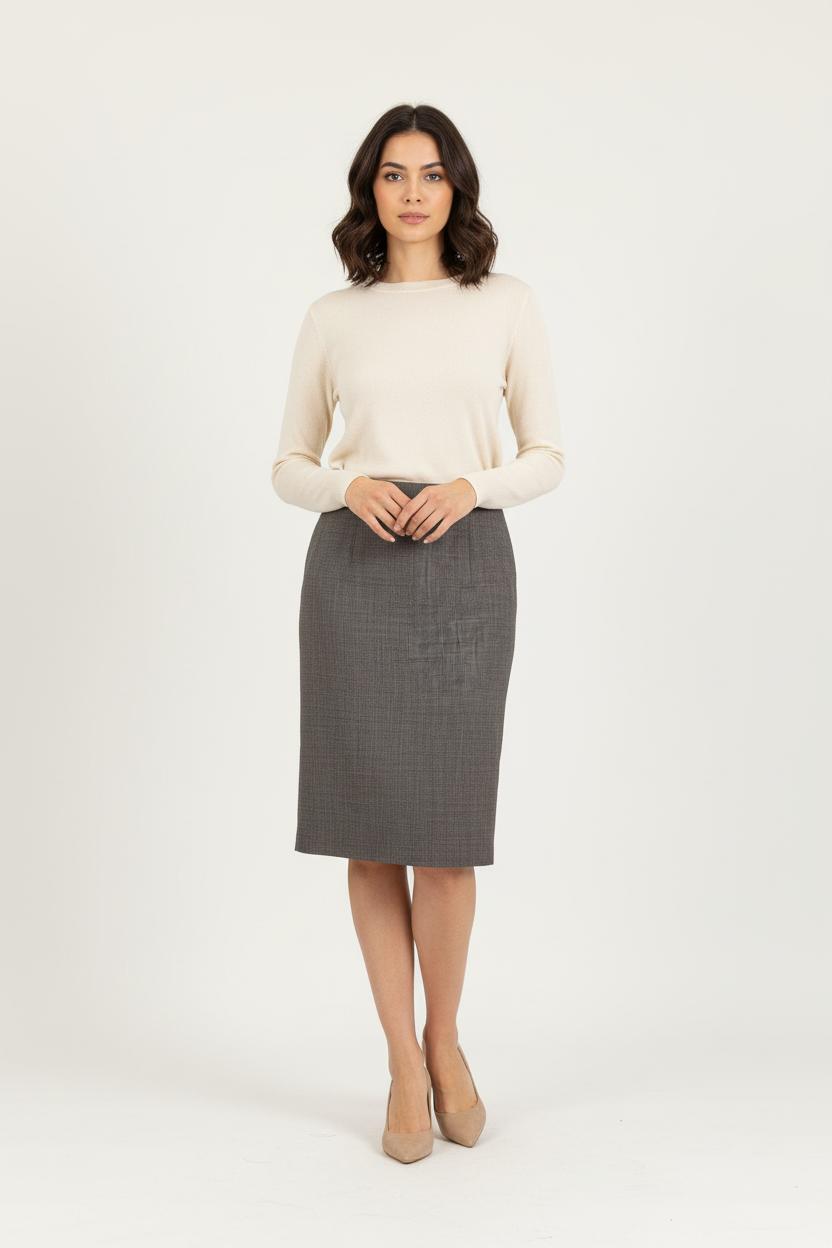 Jupe Droite Marron - Taille XL/42 de la marque Max Mara | PARAD76484 - Vendu par Paradigme - Image 1