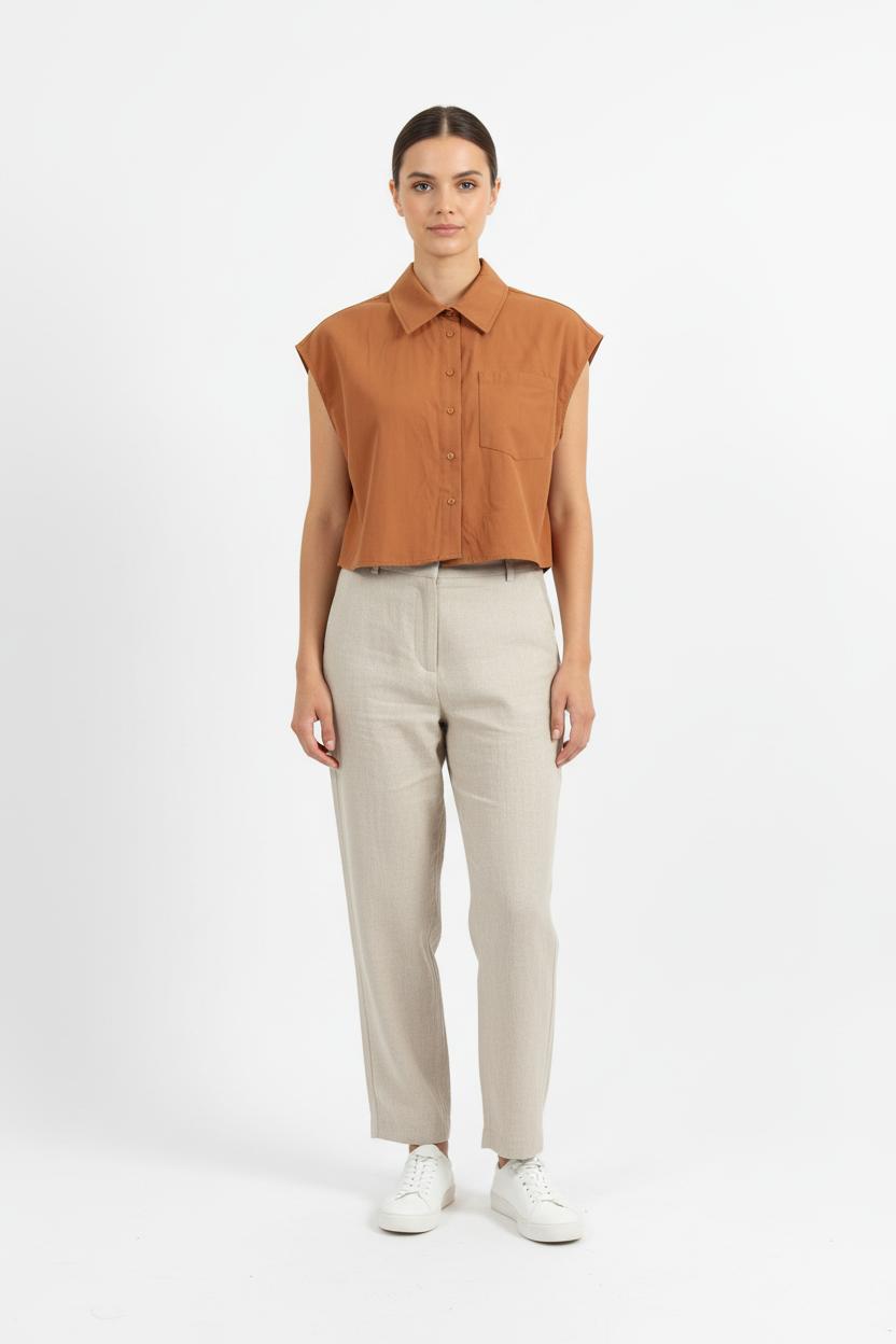 Chemise Sans Manches Orange - Taille XS/34 de la marque Grace & Mila | PARAD76488 - Vendu par Paradigme - Image 1