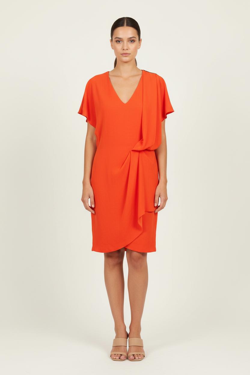 Robe Drapée Orange - Taille XS/34 de la marque One Step | PARAD76489 - Vendu par Paradigme - Image 1