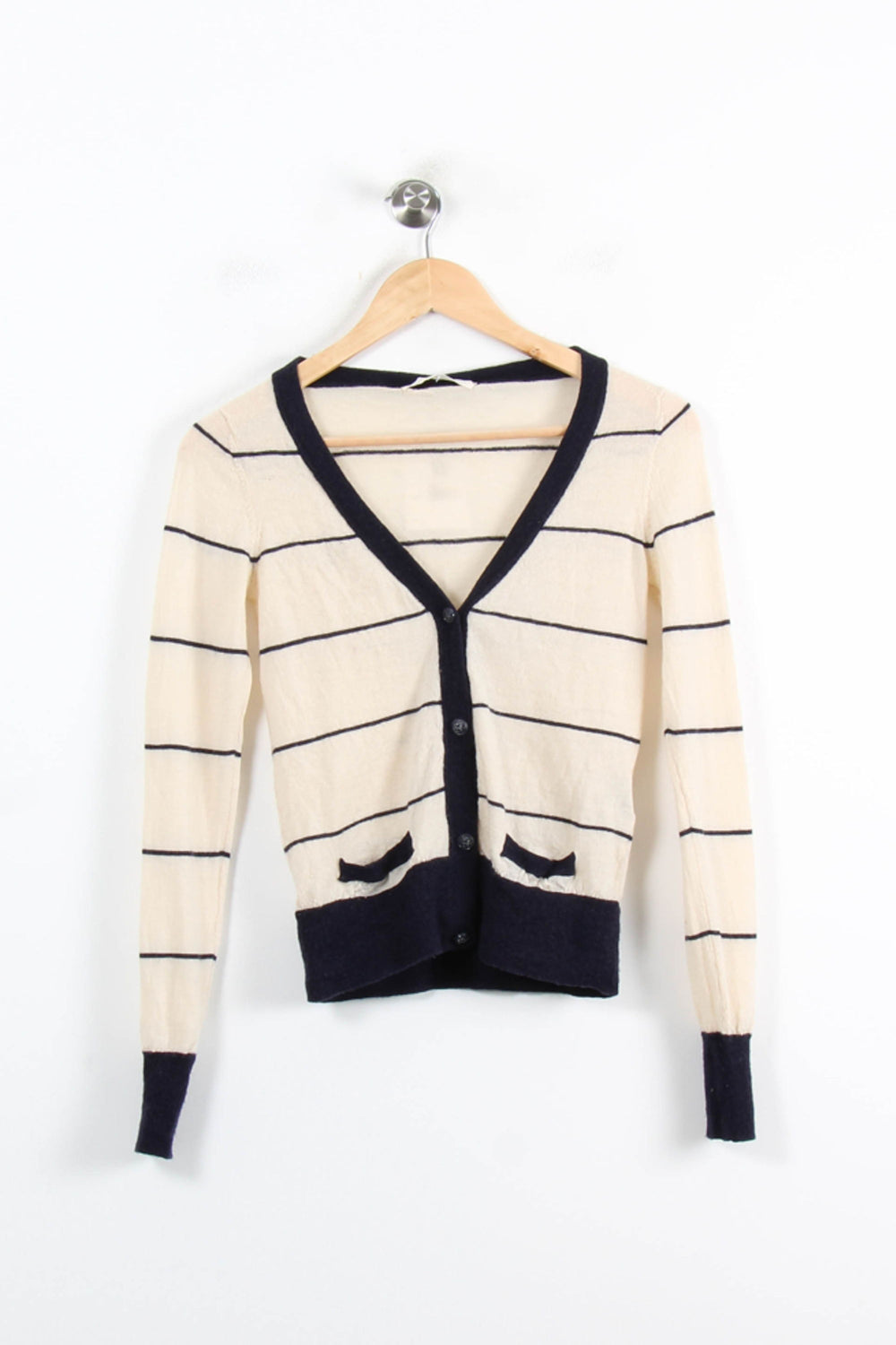 Cardigan Blanc et Bleu Marine - Taille XS/34 de la marque Sessùn | PARAD76492 - Vendu par Paradigme - Image 2