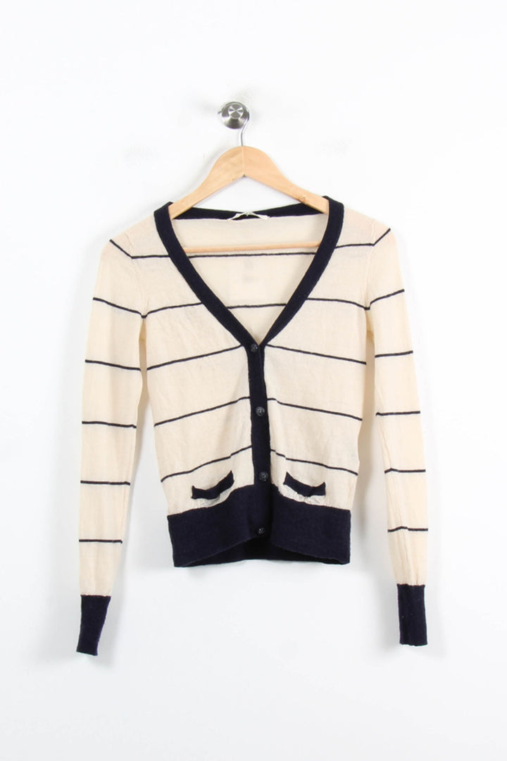 Cardigan Blanc et Bleu Marine - Taille XS/34 de la marque Sessùn | PARAD76492 - Vendu par Paradigme - Image 2