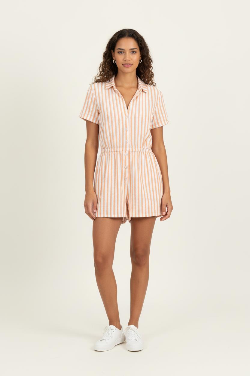 Combishort Orange et Blanc - Taille XS/34 de la marque Des petits hauts | PARAD76496 - Vendu par Paradigme - Image 1