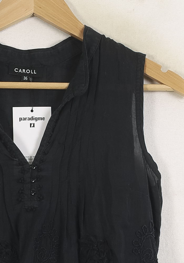Blouse Sans Manches Noire - Taille S/36 de la marque Caroll | PARAD76514 - Vendu par Paradigme - Image 3