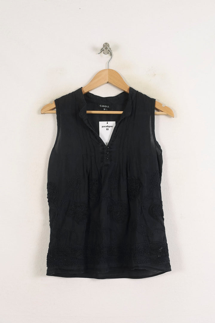 Blouse Sans Manches Noire - Taille S/36 de la marque Caroll | PARAD76514 - Vendu par Paradigme - Image 2