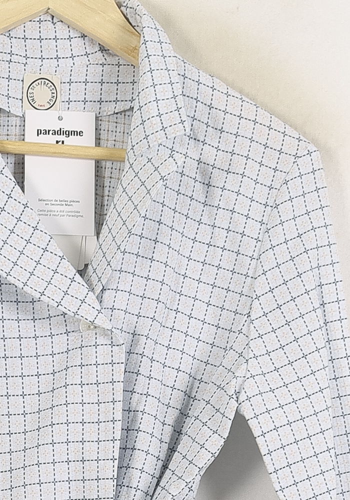 Robe Chemise Blanche et Bleue - Taille S/36 de la marque Ines de la Fressange Paris | PARAD76578 - Vendu par Paradigme - Image 3