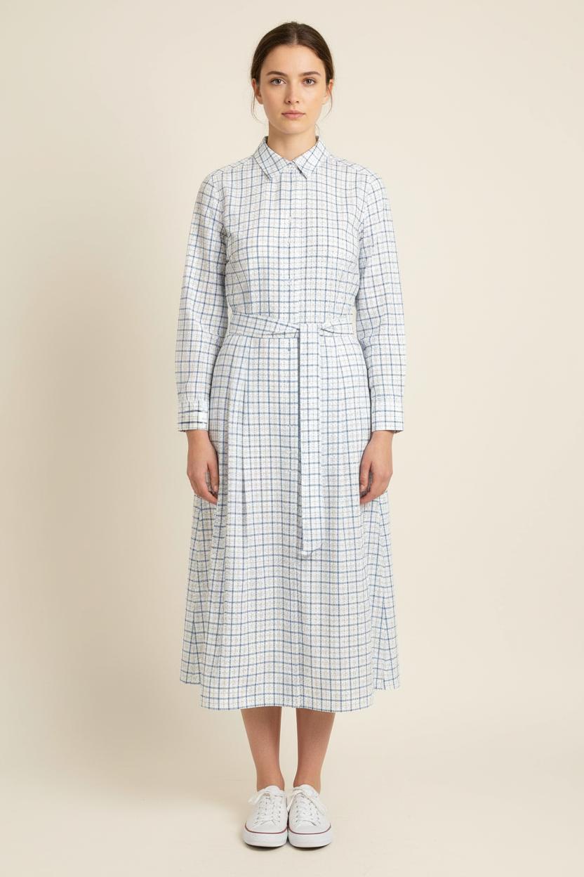 Robe Chemise Blanche et Bleue - Taille S/36 de la marque Ines de la Fressange Paris | PARAD76578 - Vendu par Paradigme - Image 1