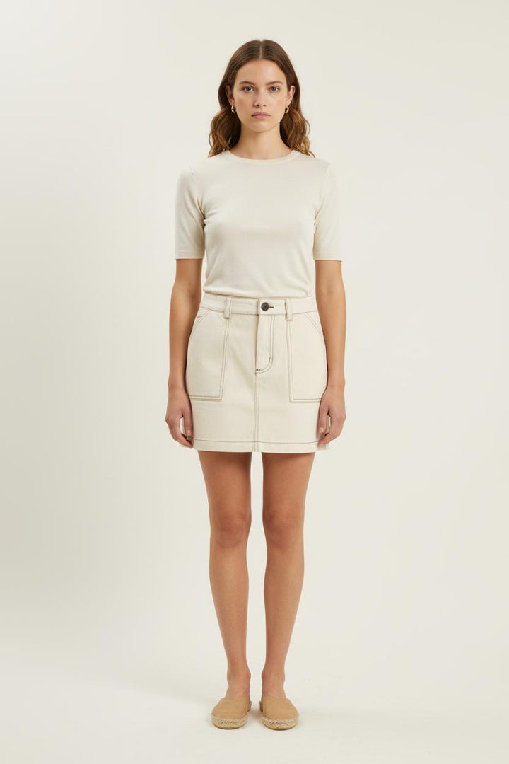 Jupe Courte Blanche - Taille S/36 de la marque Ines de la Fressange Paris | PARAD76579 - Vendu par Paradigme - Image 1