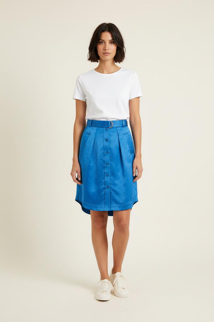 Jupe Boutonnée Bleue - Taille S/36 de la marque Ines de la Fressange Paris | PARAD76580 - Vendu par Paradigme - Image 1
