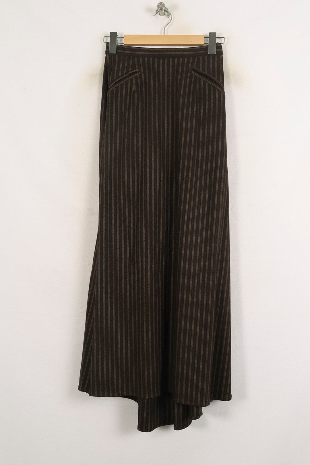 Jupe Longue Marron Rayée - Taille S/36 de la marque Ines de la Fressange Paris | PARAD76582 - Vendu par Paradigme - Image 2