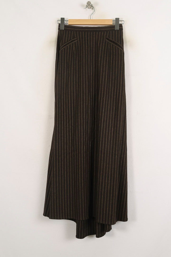 Jupe Longue Marron Rayée - Taille S/36 de la marque Ines de la Fressange Paris | PARAD76582 - Vendu par Paradigme - Image 2