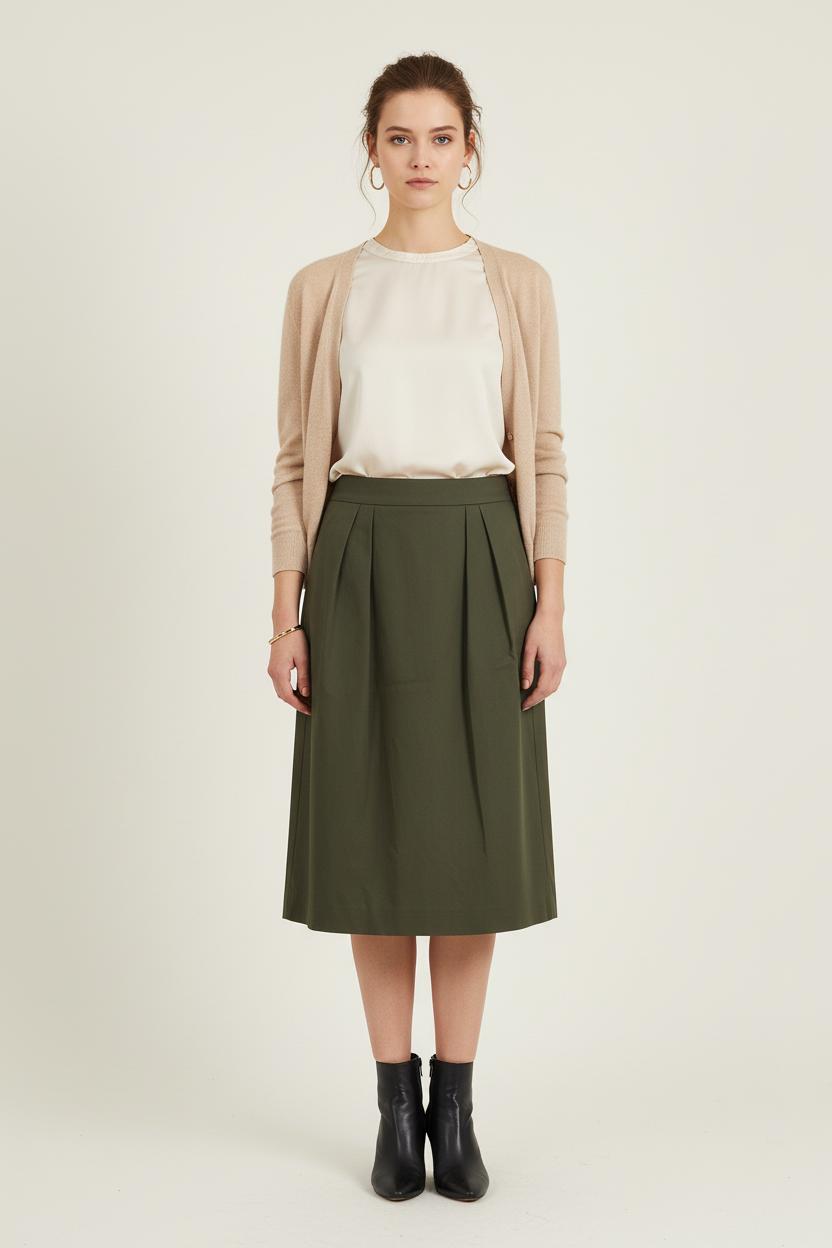 Jupe Midi Verte - Taille S/36 de la marque Ines de la Fressange Paris | PARAD76587 - Vendu par Paradigme - Image 1