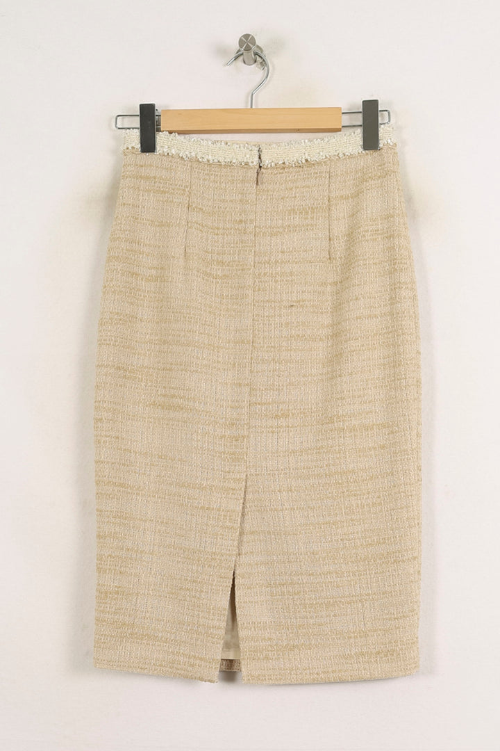 Jupe Droite Beige - Taille S/36 de la marque Ines de la Fressange Paris | PARAD76590 - Vendu par Paradigme - Image 4