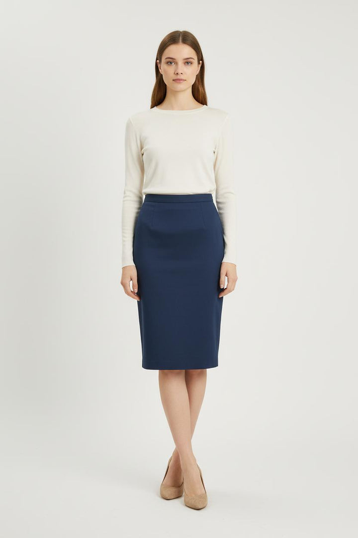 Jupe Crayon Bleue - Taille S/36 de la marque Ines de la Fressange Paris | PARAD76593 - Vendu par Paradigme - Image 1
