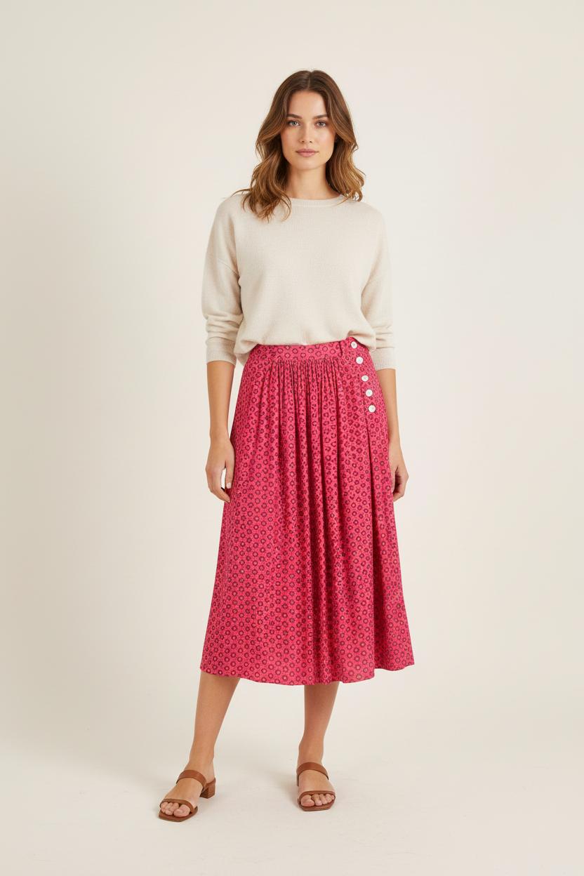 Jupe Longue Rose - Taille S/36 de la marque Ines de la Fressange Paris | PARAD76596 - Vendu par Paradigme - Image 1