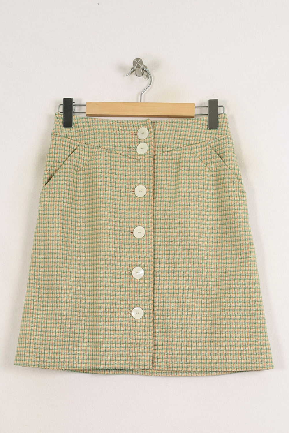Jupe Boutonnée Vert et Blanc - Taille S/36 de la marque Ines de la Fressange Paris | PARAD76601 - Vendu par Paradigme - Image 2
