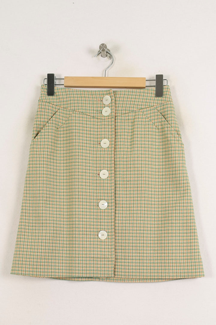 Jupe Boutonnée Vert et Blanc - Taille S/36 de la marque Ines de la Fressange Paris | PARAD76601 - Vendu par Paradigme - Image 2