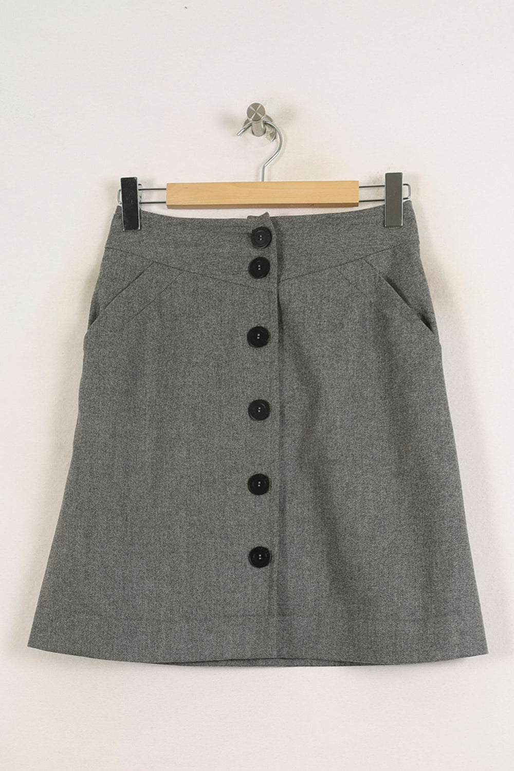 Jupe Trapèze Grise - Taille S/36 de la marque Ines de la Fressange Paris | PARAD76602 - Vendu par Paradigme - Image 2