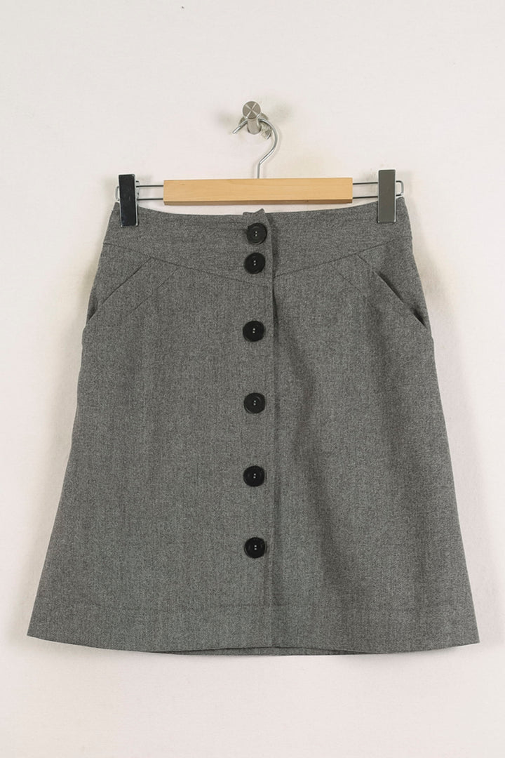 Jupe Trapèze Grise - Taille S/36 de la marque Ines de la Fressange Paris | PARAD76602 - Vendu par Paradigme - Image 2