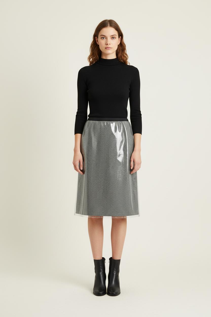Jupe Midi Grise - Taille S/36 de la marque Ines de la Fressange Paris | PARAD76603 - Vendu par Paradigme - Image 1