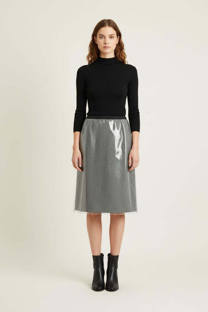 Jupe Midi Grise - Taille S/36 de la marque Ines de la Fressange Paris | PARAD76603 - Vendu par Paradigme - Image 1