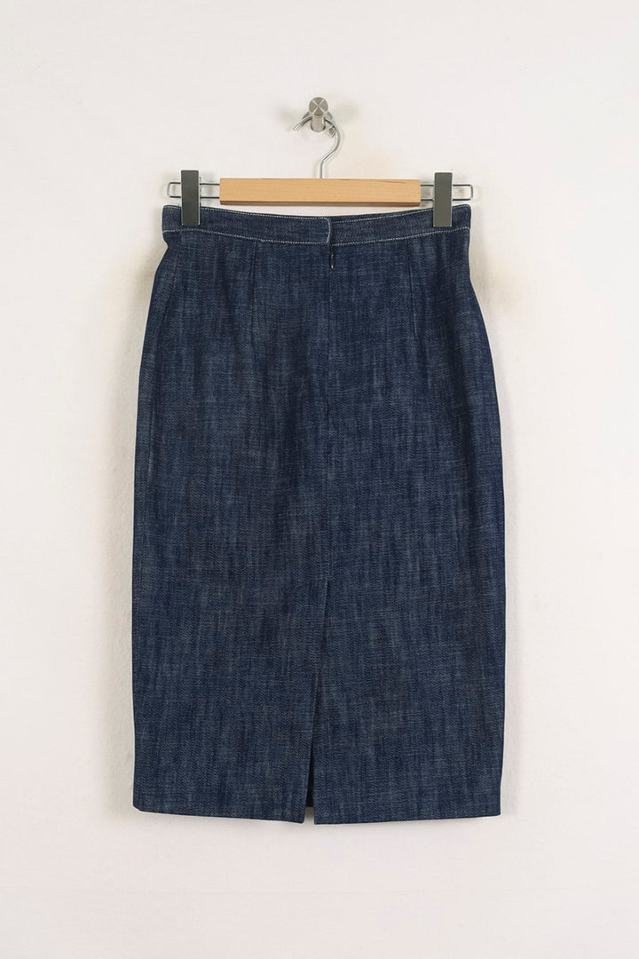 Jupe Crayon Bleue - Taille S/36 de la marque Ines de la Fressange Paris | PARAD76605 - Vendu par Paradigme - Image 4
