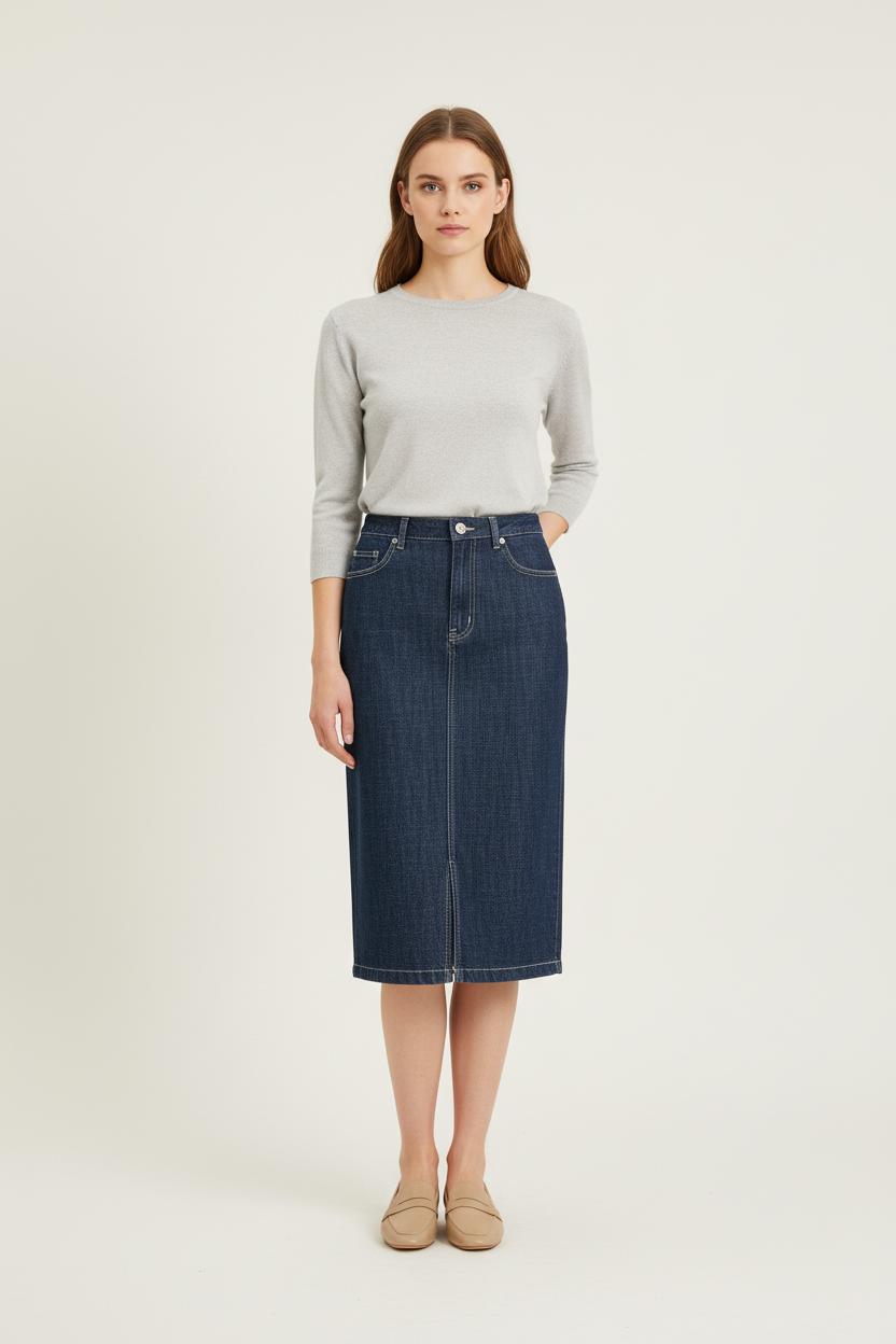 Jupe Crayon Bleue - Taille S/36 de la marque Ines de la Fressange Paris | PARAD76605 - Vendu par Paradigme - Image 1