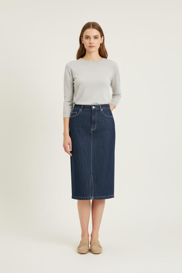 Jupe Crayon Bleue - Taille S/36 de la marque Ines de la Fressange Paris | PARAD76605 - Vendu par Paradigme - Image 1