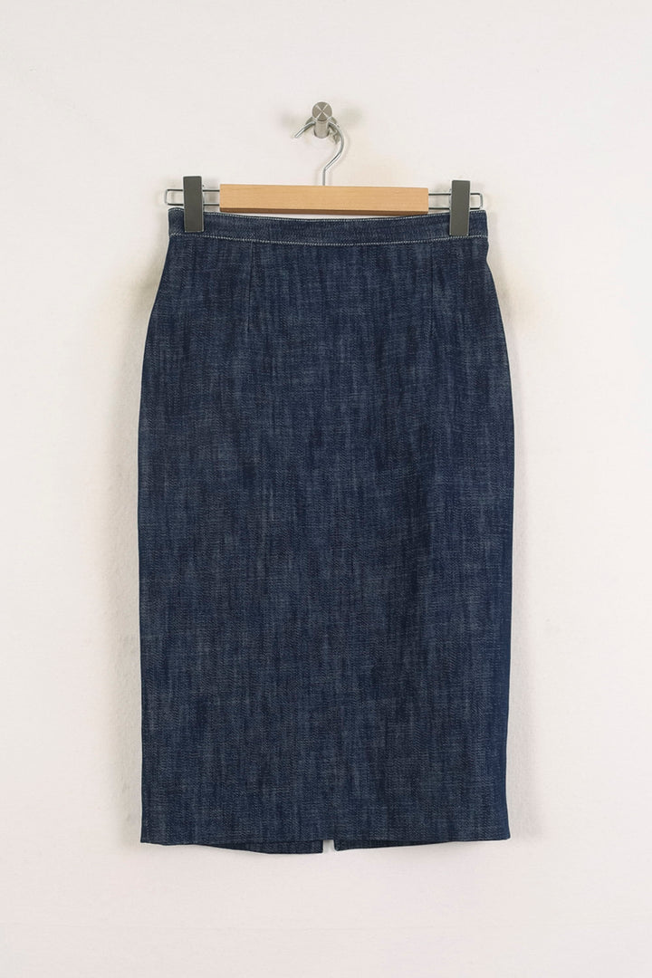 Jupe Crayon Bleue - Taille S/36 de la marque Ines de la Fressange Paris | PARAD76605 - Vendu par Paradigme - Image 2
