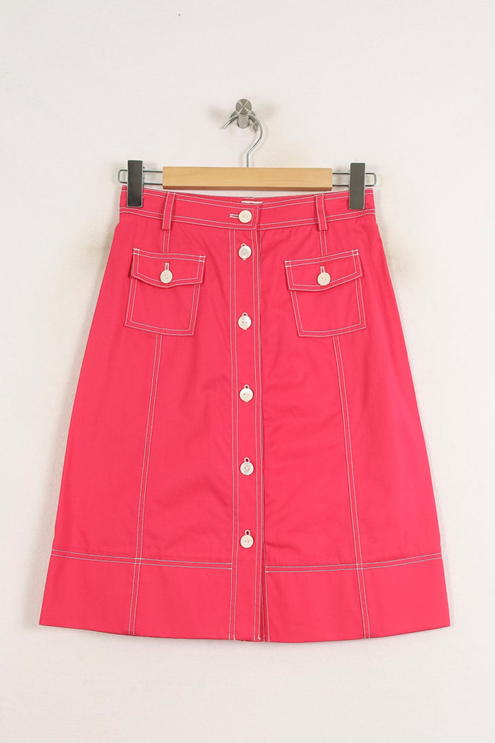 Jupe Boutonnée Rose - Taille S/36 de la marque Ines de la Fressange Paris | PARAD76608 - Vendu par Paradigme - Image 2