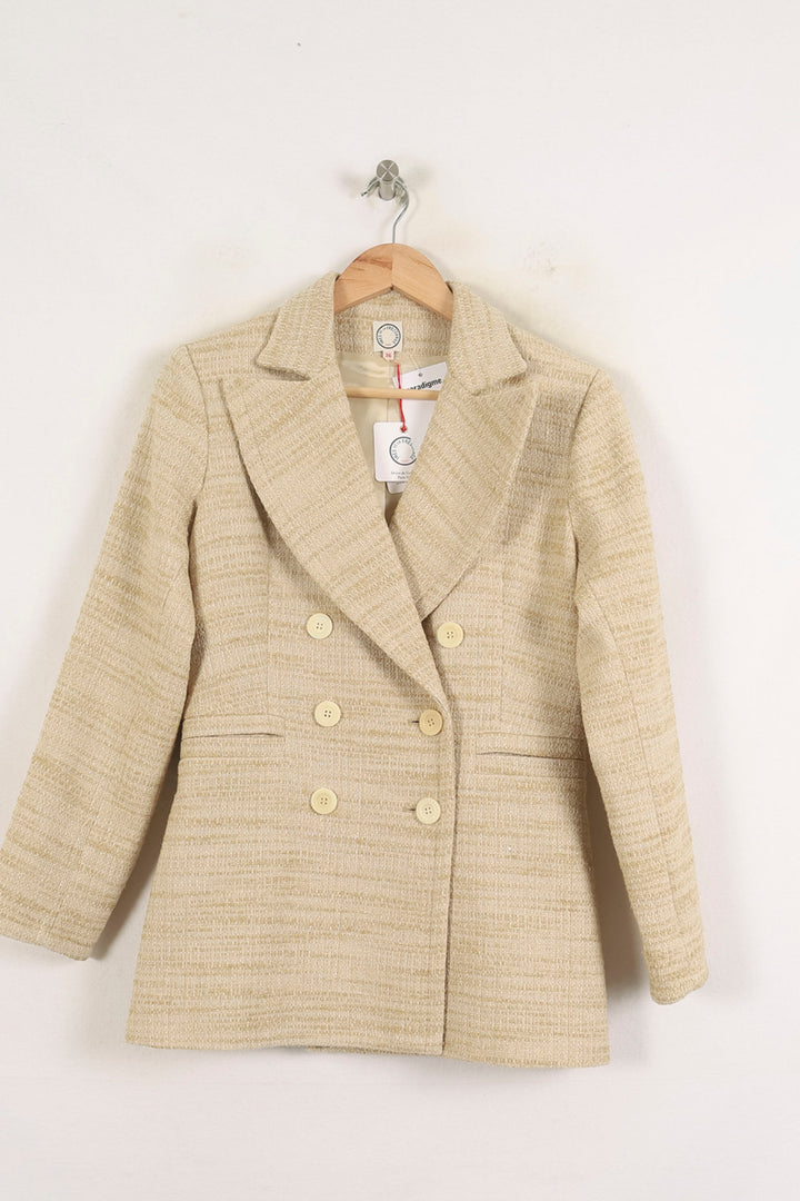 Blazer Beige - Taille S/36 de la marque Ines de la Fressange Paris | PARAD76616 - Vendu par Paradigme - Image 2