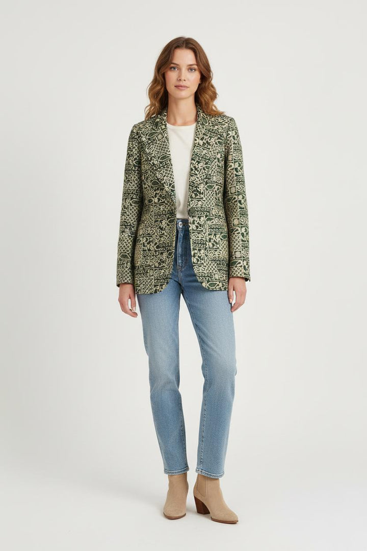 Blazer Vert et Beige - Taille M/38 de la marque Ines de la Fressange Paris | PARAD76617 - Vendu par Paradigme - Image 1