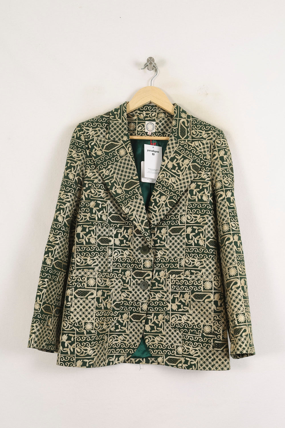 Blazer Vert et Beige - Taille M/38 de la marque Ines de la Fressange Paris | PARAD76617 - Vendu par Paradigme - Image 2
