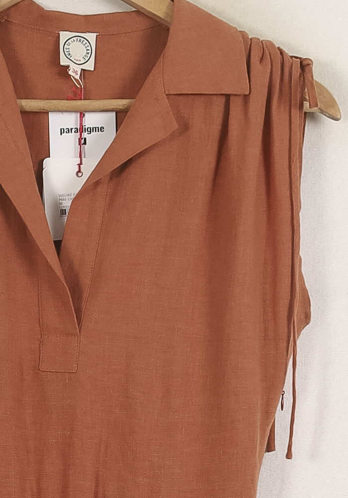 Robe Longue Marron - Taille S/36 de la marque Ines de la Fressange Paris | PARAD76631 - Vendu par Paradigme - Image 3
